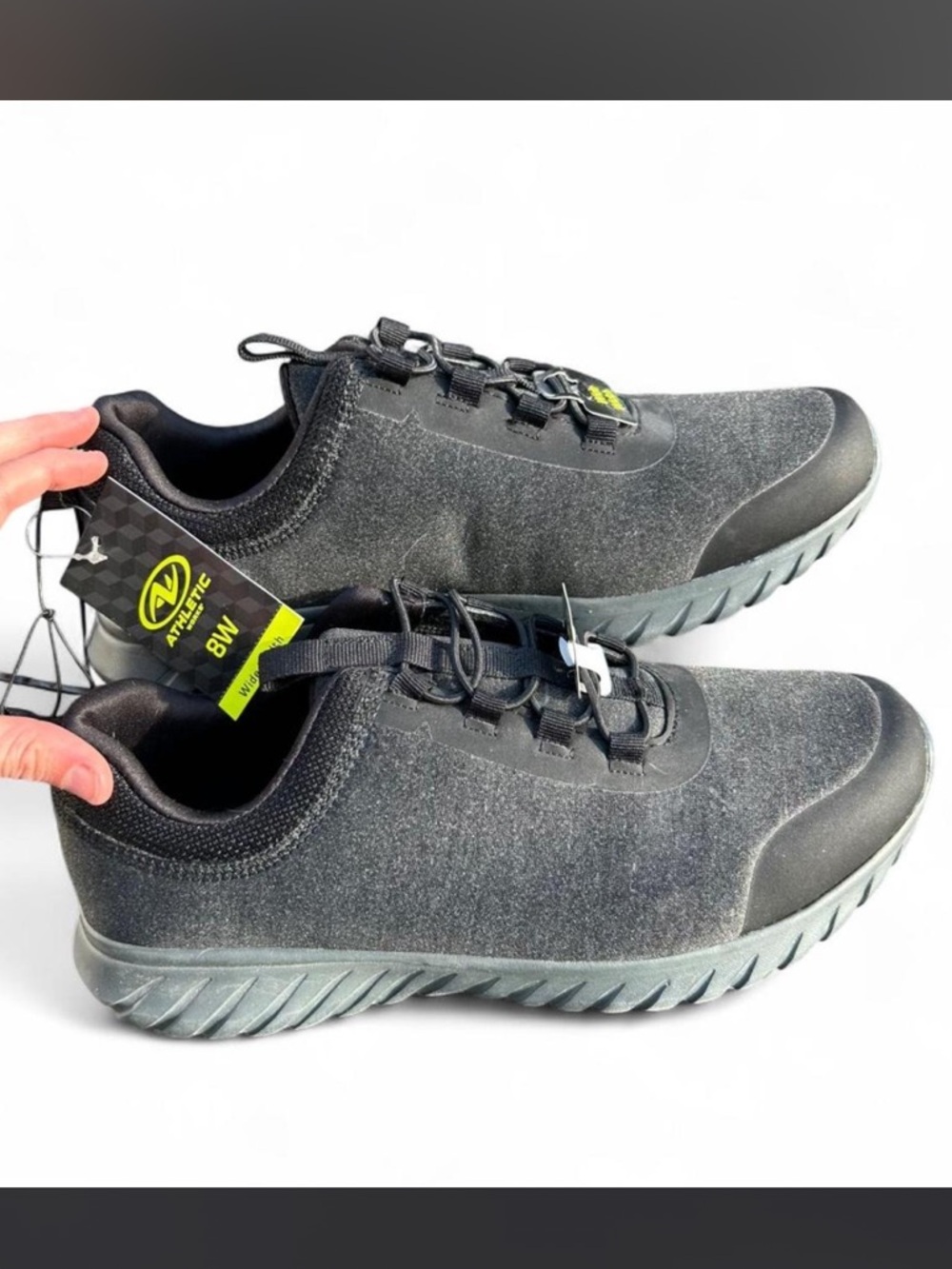 Athletic women’s 8 Black Slip-On Training Shoes wide width